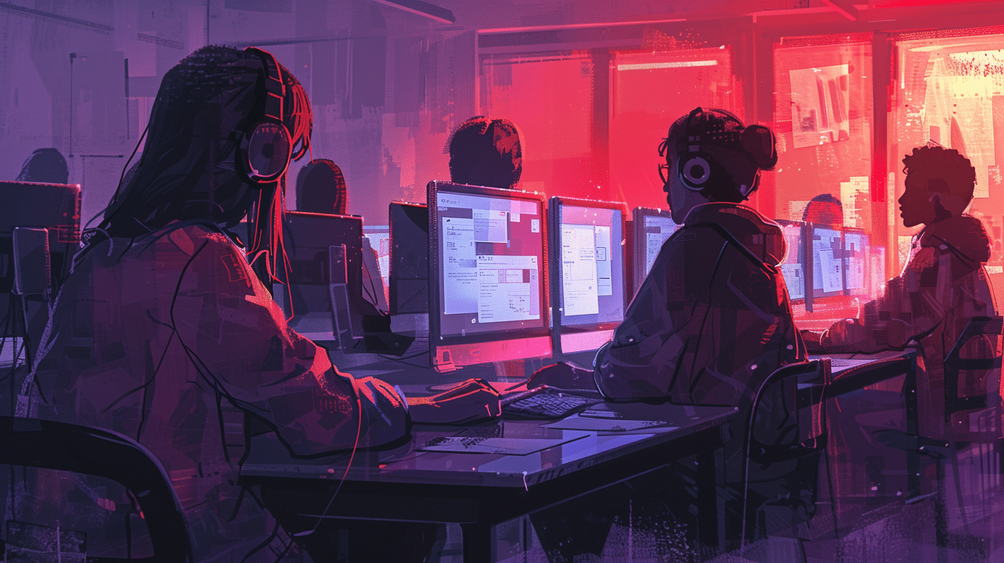 Students participating in a language study session.